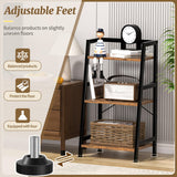 3-Tier Bookshelf, Ladder Shelf, Industrial Bookcase with Steel Frame, Metal Small Bookcase, Stand up Shelves for Living Room, Home Office, Kitchen, Bedroom, Industrial Style（Rustic Brown & Black） Homedawn