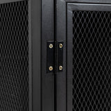 TopCity LED Industrial Wine Bar Cabinet Coffee Buffet Sideboard with Storage for Liquor and Glasses Wood Metal Sideboard with Wine Racks for Home Kitchen Dining (Gray, 43.31"*13.78"*32.87") TopCity