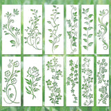 12pcs Leaf Vine Stencils, Leaves & Flower Stencil Reusable Floral Stencil Spring Drawing Templates for Painting on Walls DIY Craft Canvas Home Decor Wall Art Gosknor