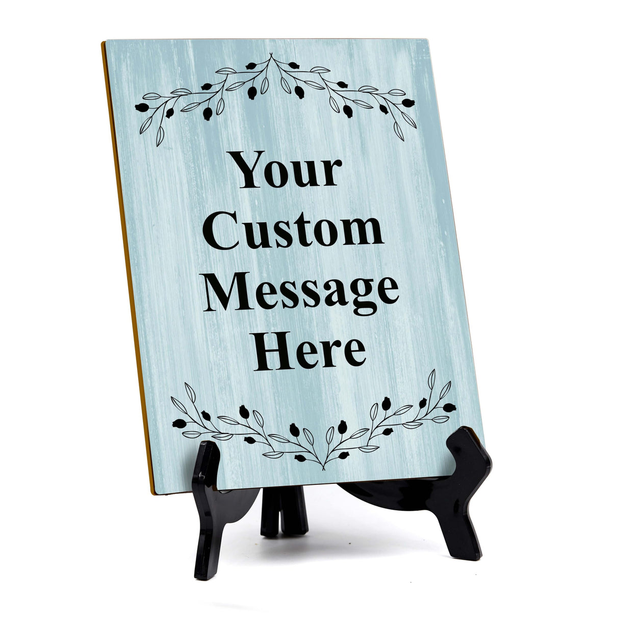 Signs ByLITA Custom Personalized Rectangle Table Sign (6" x 8") Floral Branches | Write Your Own Message | Design Your Sign Signs ByLITA