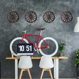 8 Pieces Wooden Wagon Wheel Wall Decor 10 Inches Old Western Wood Wall Art Farmhouse, Rustic Yard Decor Wood Hanging Decorative Wheels for Garden Home Bar Garage Qunclay