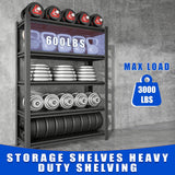 63"H Garage Shelving Heavy Duty Rack, 3000 LBS Large Capacity 5 Tier Adjustable Storage Shelves, Metal Industrial Shelf Units for Garage, Basement and Warehouse, 63"H×23.6"W×13.8"D, Black ErgoNova