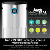SHARK UA205 Nanoseal HEPA Air Purifier MAX with Clean Sense, Covers 1350 Sq Ft, XL Room, Captures 99.98% of Dust & Allergens, White (Renewed) Shark