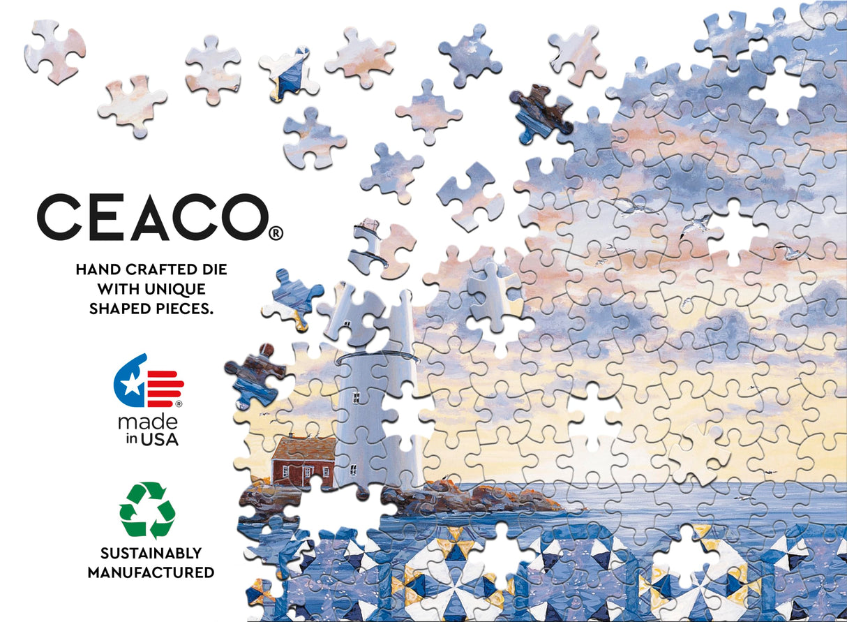 Ceaco - Lighthouse Quilt - 1000 Larger Sized Piece Jigsaw Puzzle Ceaco