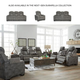 Signature Design by Ashley Next-Gen DuraPella Modern Faux Leather Power Recliner with Adjustable Headrest, Gray Signature Design by Ashley