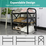 YEASHEIN 2-Tier Expandable Shoe Rack for Closet, Adjustable Shoe Organizer Metal Shoe Shelf for Entryway, Garage & Corridor, Free Standing Shoe Holders, Easy to Assemble YEASHEIN