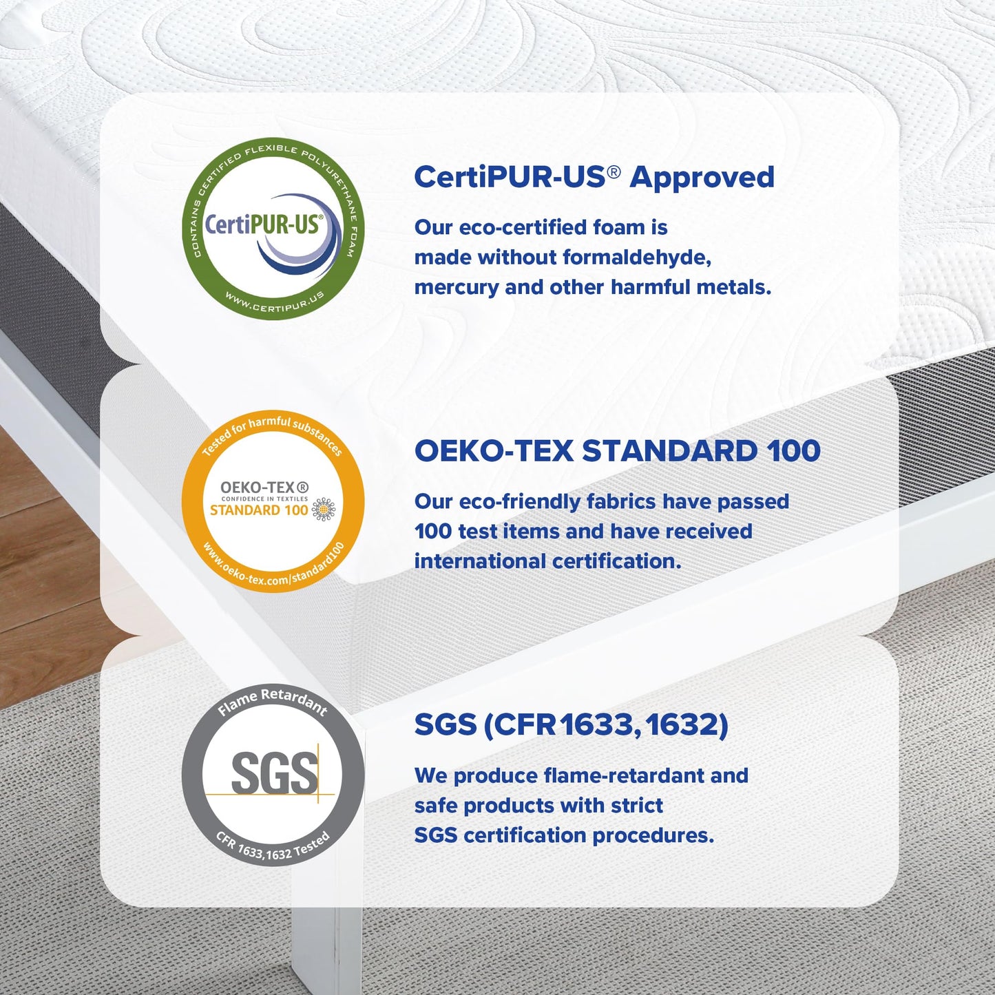 Olee Sleep King Mattress, 10 Inch Gel Memory Foam Mattress, Gel Infused for Comfort and Pressure Relief, CertiPUR-US Certified, Bed-in-a-Box, Medium Firm, Grey, King Size