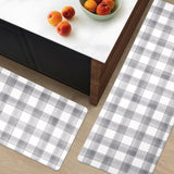 FRESHMINT Modern Farmhouse Plaid 2 Piece Set Kitchen Mats for Floor Anti Fatigue Waterproof & Non-Skid Kitchen Rugs Cushioned Kitchen Mat for Standing Washable Comfort Desk Kitchen Runners FRESHMINT