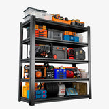 Hymnxemo Heavy Duty 5-Tier Shelving Unit 2500LBS Capacity - Adjustable Steel Garage Shelves for Warehouse, Basement Storage(63''H x 45.3''W x 15.7''D) Hymnxemo