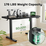 Marsail 63 x 30 Electric Standing Desk with One-Piece Desktop, Sit Stand Desk with Thickened Tabletop, Height Adjustable Stand Up Desk with Cable Management for Home Office(Frame+Desktop, 2 Packages) Marsail