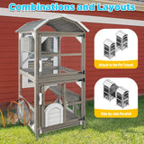 Gowoodhut 71'' Large Cat House Outdoor Catio Enclosures Indoor Kitten Cages with Attachable Window Resting Box,Waterproof Roof Gowoodhut