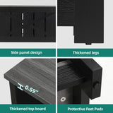 YITAHOME Coffee Table Farmhouse Coffee Table with Storage Rustic Wood Cocktail Table,Square Coffee Table for Living Meeting Room with Half Open Storage Compartment,Grey and Black YITAHOME