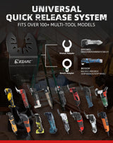 EZARC Carbide Oscillating Saw Blades, General Purpose Multitool Blades Quick Release for Metal, Nails, Wood, Plaster, Drywall and PVC, 3-Pack EZARC