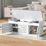 Anmire Storage Bench Entryway Bench Entryway Shoe Storage Bench with Padded Seat Cushion, 15" D x 41.3" W x 18.1" H, for Entryway, Living Room, Bedroom Anmire