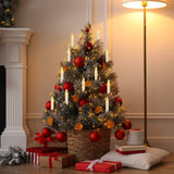 24PCS LED Flameless Taper Candles Flickering with Remote Timer, Battery Operated Waterproof Christmas Tree Candles, Warm White Window Candles Lights, Perfect for Christmas, Home Decoration (Ivory) FPOO