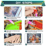 wifreo 5D Diamond Painting Christmas Snow Scene, Diamond Painting by Number Kits for Adults Kids, Round Drill Embroidery Cross Stitch for Home Wall Decor Office Decoration (15.7x11.8inch) wifreo