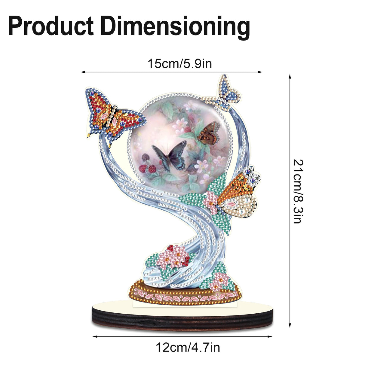 MVVMTOP Christmas Diamond Art Tabletop Decoration, DIY Butterfly, Diamond Art 5D Special Shape Crystal Diamond Partial Diamond Art Painting Mosaic Handicraft, Home Office Tabletop Decor Gift MVVMTOP