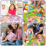 71Pcs Unicorn Fairy Jigsaw Puzzles for Girls Ages 3-5 Fairy Double Sided Puzzle for Kids Rainbow Castle Round Floor Puzzles Xmas Party Supplies Preschool Brain Teaser Educational Toys ZOIIWA