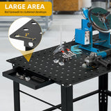 DWVO Welding Table, 36" x 24" Welding Table Top with 5/8" Holes, 0.12" Thick Fabrication Table, 1320lb Load Capacity Fixture Table, Heavy Duty Carbon Steel Weld Table for Shop Home Garage Black DWVO
