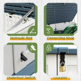 Greesum Outdoor Resin Storage Shed, 34 Cu.ft Horizontal Outdoor Storage Box Waterproof for Garden, Pool Storage, White Greesum