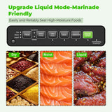 Vacuum Sealer Machine, INKBIRD Powerful 130W High Power with Liquid/Moist/Dry 6-Food Modes, Compact Food Preservation System with Cutter, Full Start Kit with Pre-cut Bags*10 (8''*11.8''), EXT-VAC Inkbird