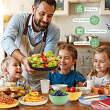 HIERYQHE 24pcs Wheat Straw Dinnerware Sets, Unbreakable Reusable Dinnerware Set for Outdoor/Kitchen, Outdoor Camping Cups Plates and Bowls Sets, Dishwasher Safe Wheat Straw Dinnerware Set for 8 HIERYQHE