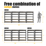 PrimeZone 40" W x 18" D x 71" H Heavy Duty Storage Shelves, 5 Tier Adjustable Garage Storage Shelving, Metal Shelving Unit Utility Rack Shelf for Warehouse Pantry Closet Kitchen, Black PrimeZone