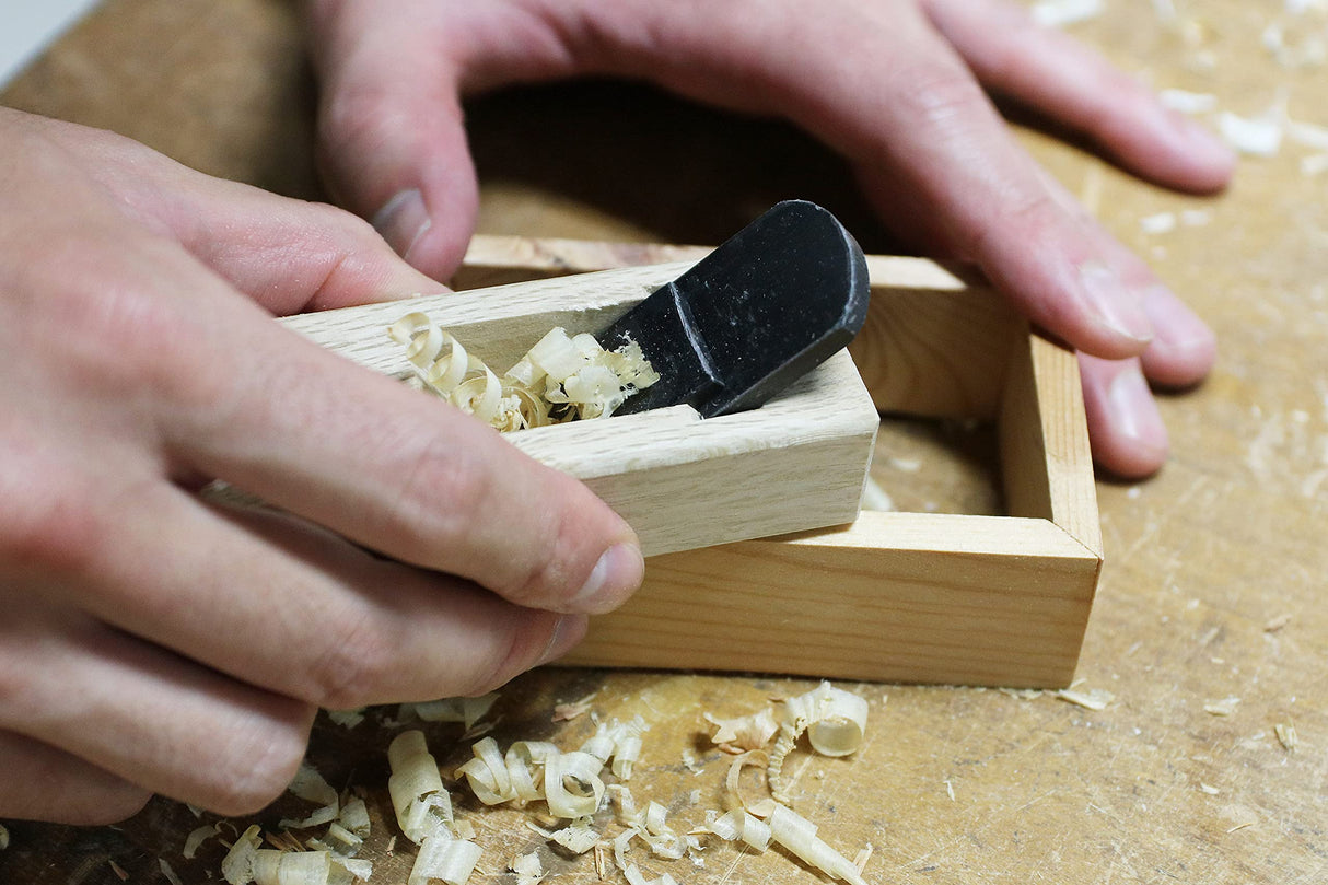 KAKURI Mini Hand Plane for Wood 24mm [Flat Sole] Made in JAPAN, Japanese Small Wood Planer Tool for Woodworking, Chamfer, Detail Work, 4.8 x 1.4 x 1.5 Inches KAKURI