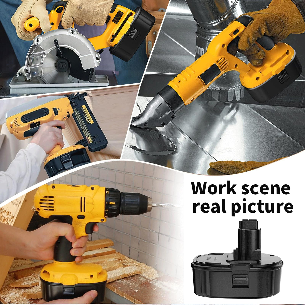 Powilling Innovation 6.5Ah Lithium-Ion Replacement Battery for Dewalt 18V XRP Ni-Cad Battery DC9096 DC9098 DC9099 DE9039 for Dewalt 18Volt Batteries Powilling