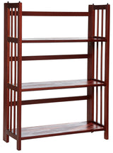 Casual Home 3-Shelf Folding Stackable Bookcase (27.5" Wide)-Walnut Casual Home