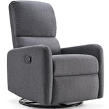 Jocisland Swivel Glider Rocking Recliner Chair for Adults, Nursery Rocker Reclining, Comfy Upholstered Single Sofa Armchair for Living Room Bedroom Nursing, Linen Gray Jocisland
