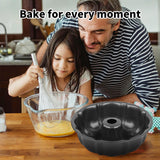 Novery 9.5" Non-stick Cake Pan, Heavy Duty Carbon Steel Fluted Tube Round Baking Pan,Buntz Pound Cake Pan Mold,Tube Bakeware,Baking Mold for Jello,Gelatin,Chocoflan,Flan Novery