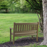 ACUEL Outdoor Bench, 2-Person Garden Bench, Poly Lumber Patio Bench for Outdoors, Porch, and Park (Light Brown) ACUEL