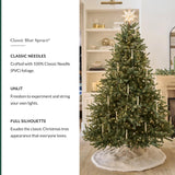 Balsam Hill 7.5 ft Unlit Classic Blue Spruce - Artificial Christmas Tree with 2,960+ Tips, Premium Stand, Storage Bag & Easy Assembly for Indoor Holiday Decorating Balsam Hill