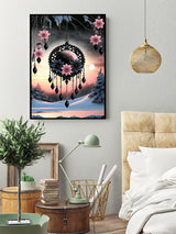 KINPLUB Dream Catcher Diamond Painting Kits for Adults, Fantasy Pink Flower 5D Diamond Art Kits for Beginners, DIY Full Drill Round Diamond Dots, Home Wall Decor 12 x 16 Inch KINPLUB