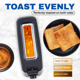 Elite Gourmet ECT118B Cool Touch Single Slice Toaster, 6 Toasting Levels & Wide Slot for Bagels, Waffles, Specialty Breads, Pastry, Snacks, Black Elite Gourmet