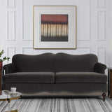 Jennifer Taylor Home Legacy Camelback Sofa Nail head Accents, Dark Charcoal Grey Jennifer Taylor Home