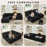106" Cloud Sectional Couch with l-Shape Chaise,Modern Modular Sofa with Deep Seat, Upholstered Couches for Living Room Bedroom,No Assembly Required,Black GarveeHome