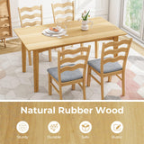 Giantex Wooden Dining Chairs Set of 2, Rubber Wood Kitchen Chair with Padded Seat & Hollowed Backrest, Soft Seat, Wood Dining Room Chair, Upholstered Armless Side Chair for Home Restaurant Giantex