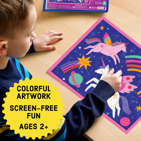 Mudpuppy Unicorn Magic – 12 Piece Puzzle with Reusable Zipper Pouch Featuring Colorful and Fun Illustrations of Magical Unicorns Perfect for Easy Storage and Travel Mudpuppy