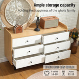 RVNRVN 6 Drawers Dresser for Bedroom, Wood Chest of Drawers TV Stand and Dresser for Kids Bedroom with Metal Handle, Modern Minimalist Closet Store Organizer for Living Room, Closet, Hallway RVNRVN