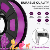 HEPHI3D 3D Printer PLA Filament Bundle 250g X 4 Spools, 1.75mm PLA Filament Pack 3D Printing Material, Bright Color Pink/Purple/Orange/Gold, PLA Filaments for Most FDM 3D Printer HEPHI3D