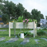 BIRASIL Outdoor Raised Garden Bed, Wood Planter Box for Vegetable Flower, Elevated Reinforced Large Garden Planters Boxes for Backyard Patio Gardening Balcony (48.5”L, Natural Wood) BIRASIL