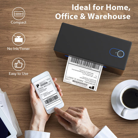 Nelko Bluetooth Thermal Shipping Label Printer, Wireless 4x6 Shipping Label Printer for Shipping Packages, Support Android, iPhone and Windows, Widely Used for Amazon, Ebay, Shopify, Etsy, USPS Nelko