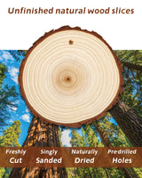 Unfinished Natural Wood Slices Small Wood Rounds with Bark 2.4-2.8” Wood Ornaments Round Wooden Slices for Crafts Small Blank Wood Circles with Holes Wooden Chips Round Wood Chips Wood Cookie 27PCS dukclyn