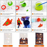 stnckic Halloween Paint by Number kit for Adults, Ghosts Adults' Paint-by-Number Kits on Canvas Bookshelf Easy Acrylic Oil Painting by Number for Adults for Home Decor Gift 16x20 Inch stnckic