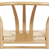 Yaheetech Weave Dining Chair Weave Dining Chair Rattan Chair Metal Dining Chair Armchairs Hemp Seat Chair Accent Chair for Kitchen, Dining, Living Room Set of 2, Wood Color Yaheetech