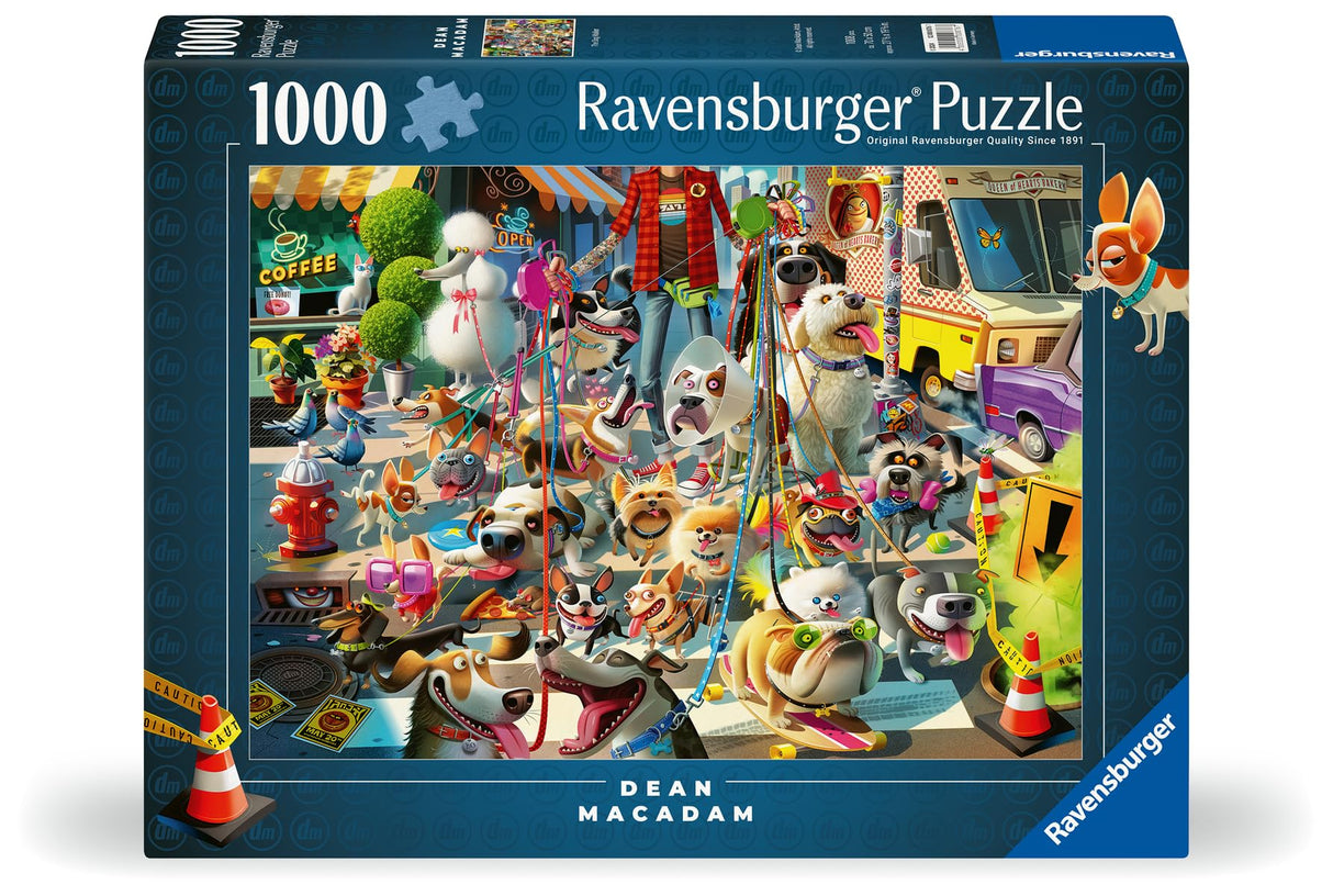 Ravensburger The Dog Walker Puzzle - 1000 Piece Jigsaw | Handcrafted in Germany | Perfect Interlocking Fit | Featuring Artwork by Dean Macadam Ravensburger