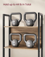 VASAGLE Industrial 5-Tier Bookshelf with Steel Frame in Rustic Walnut and Black VASAGLE