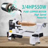 CXRCY 12" x 18" Wood Lathe, Powerful Benchtop Wood Lathe Machine 3/4 HP Infinitely Variable Speed 650-3800 RPM with Lathe Belt & Goggle for Woodworking, Woodturning (Model:WL460-12VF) CXRCY